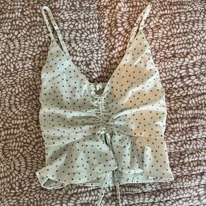 La Hearts White and Green Star Print Bodysuit
